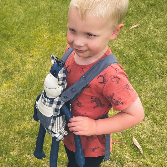 Children's Baby Carrier - Navy Gingham