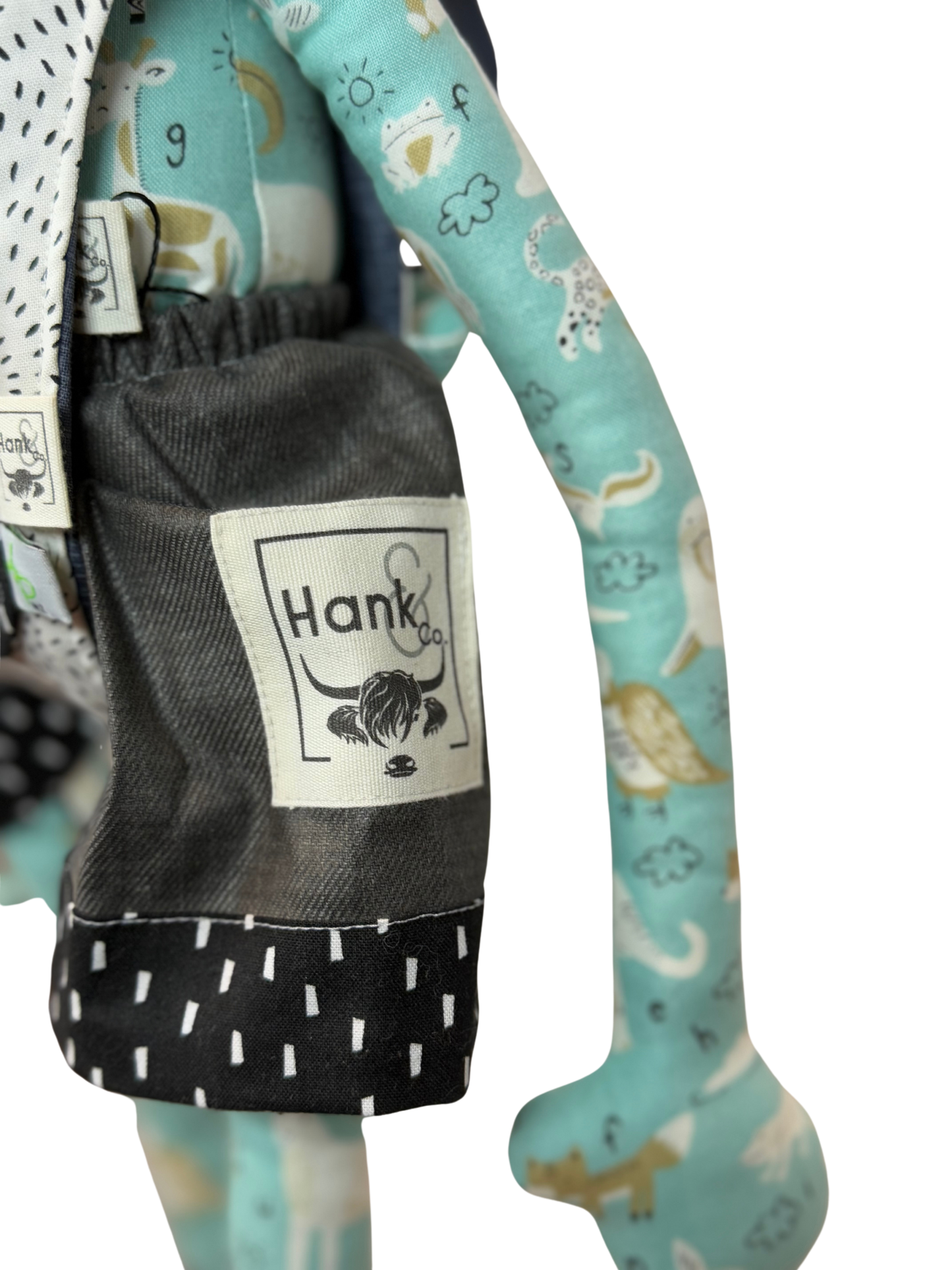 Children's Baby Carrier with Monkey - Teal & Chocolate