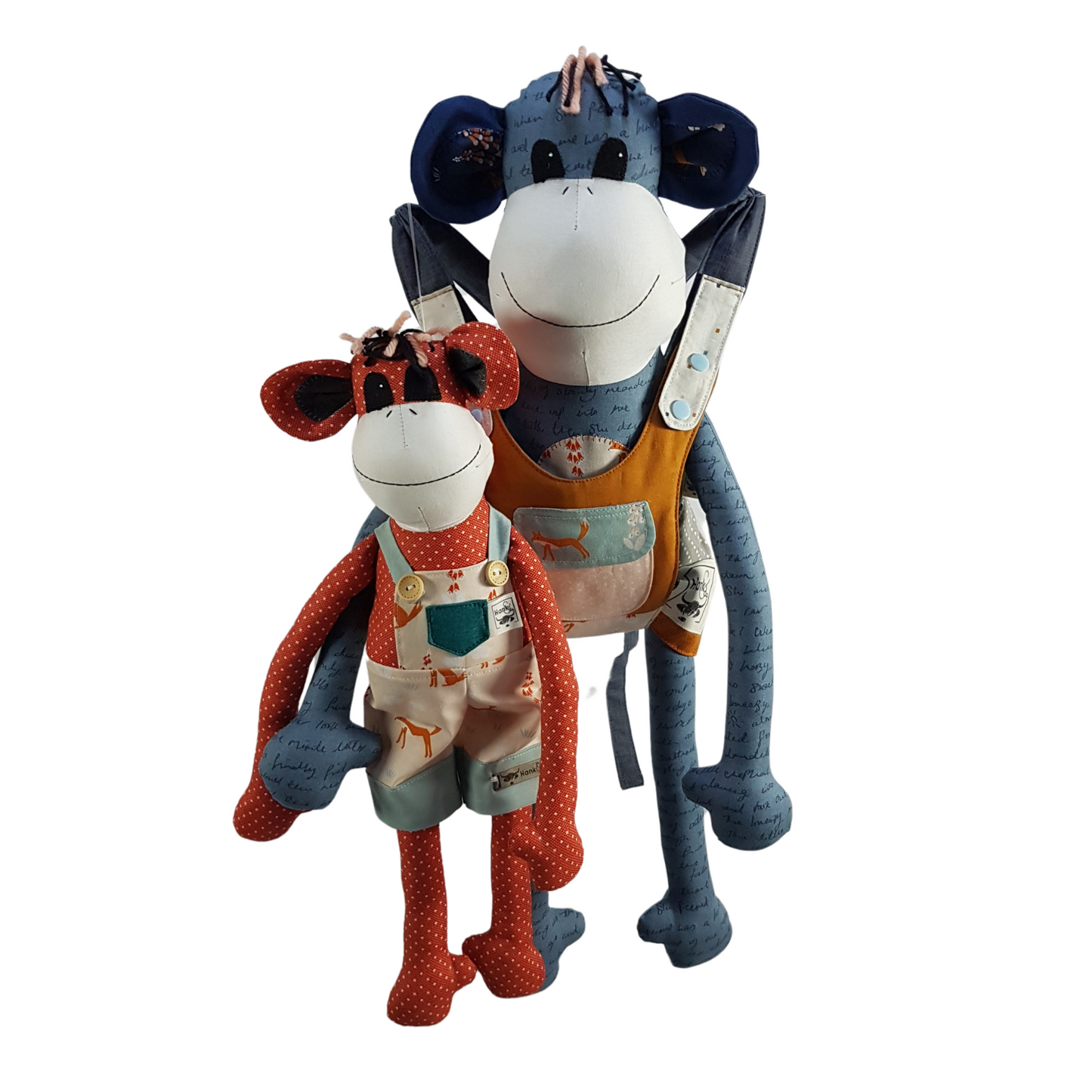 Children's Baby Carrier with Monkey - Fox Orange & Denim