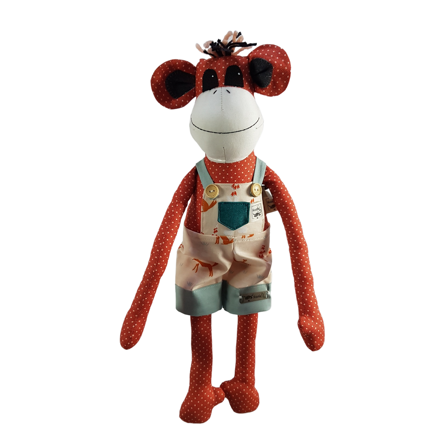 Children's Baby Carrier with Monkey - Fox Orange & Denim