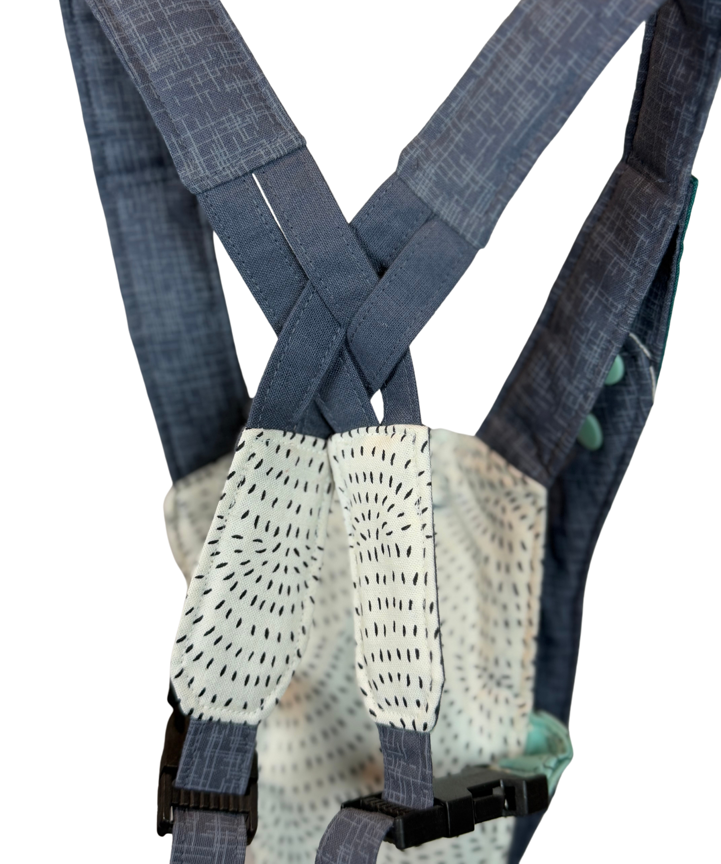 Children's Baby Carrier with Monkey - Teal & Chocolate