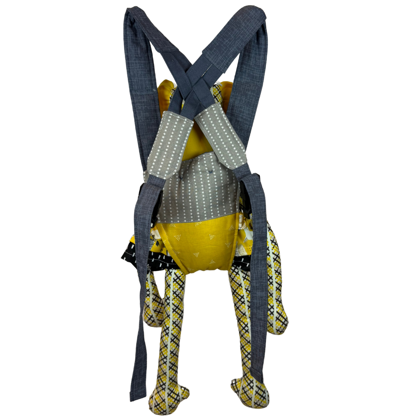 Children's Baby Carrier with Monkey - Yellow & Grey