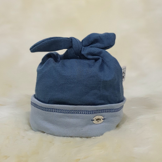 Merino Top Knot Hat - Dual Colour