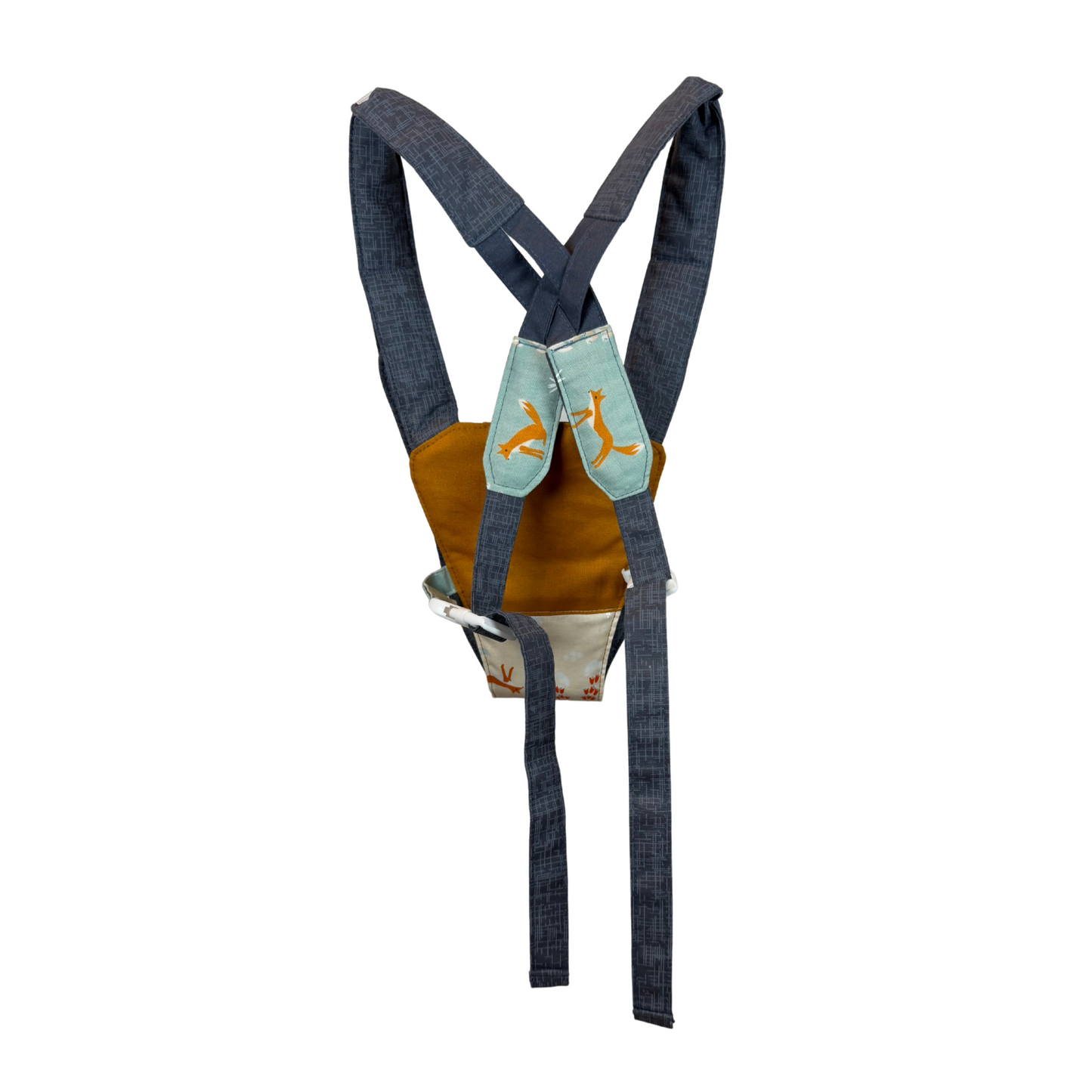 Children's Baby Carrier with Monkey - Fox Orange & Denim