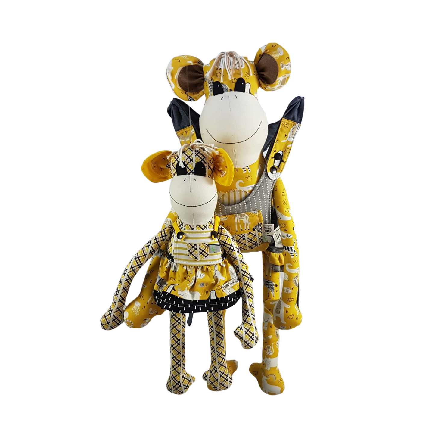 Children's Baby Carrier with Monkey - Yellow & Grey