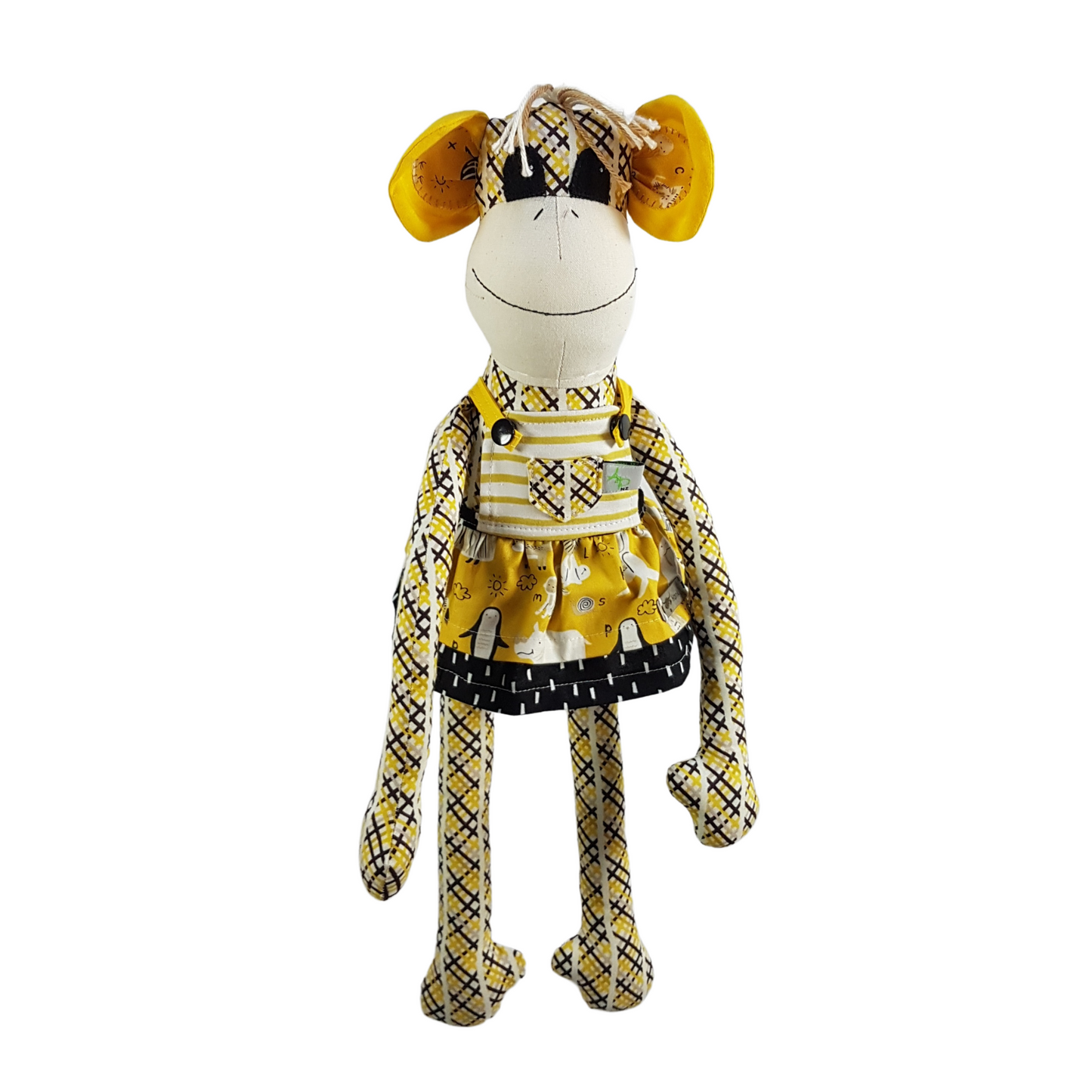 Children's Baby Carrier with Monkey - Yellow & Grey